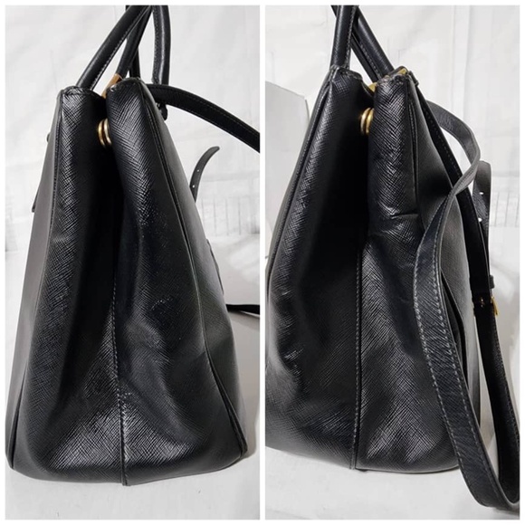 Authentic PRADA Saffiano Medium Galleria Double Zip Tote Black - Picture 7 of 14